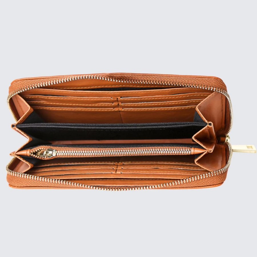 LA ENVIRO Eva Vegan Leather Wallet for Women & Men - Tan Bi-Fold RFID Blocking Eco-Friendly