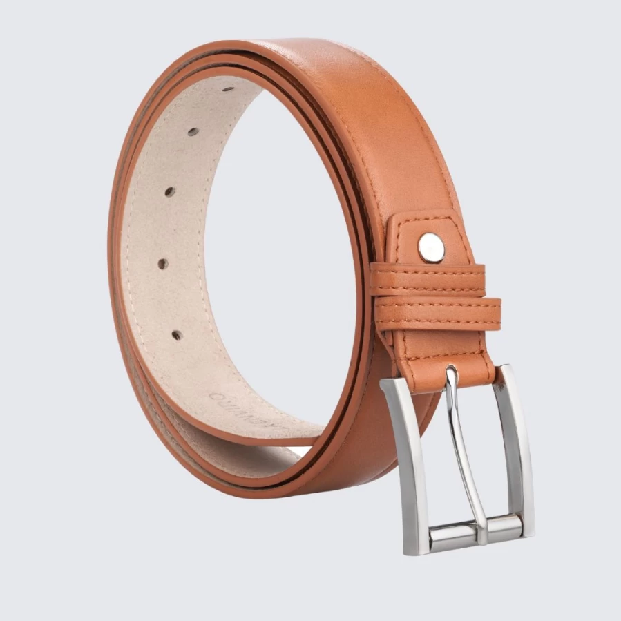 LA ENVIRO Men's Vegan Leather Belt - Tan | Eco-Friendly JP Style Casual Belt