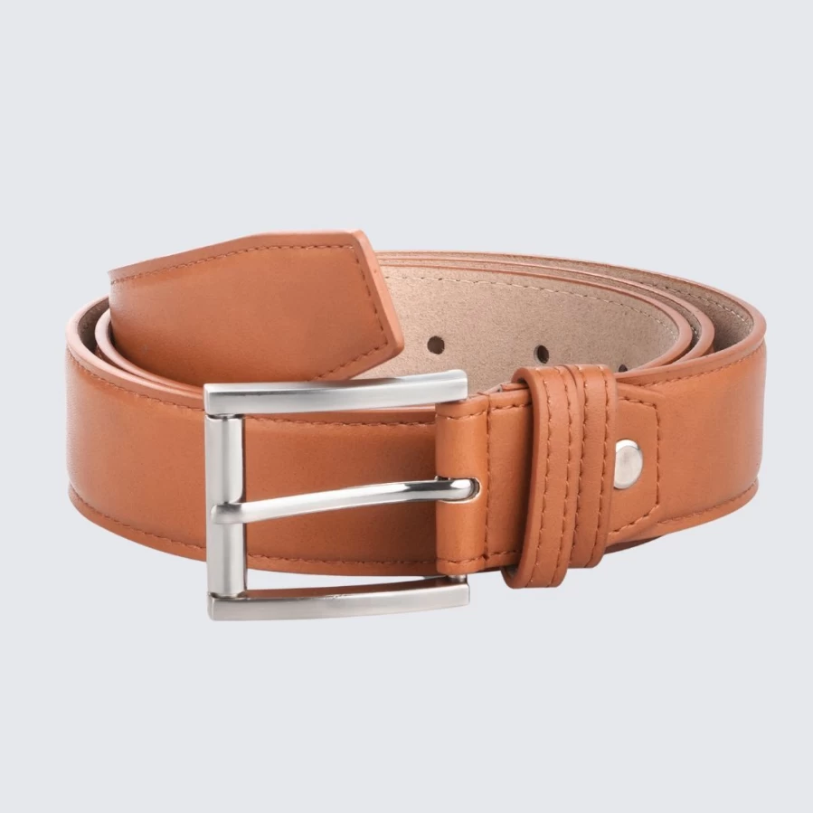 LA ENVIRO Men's Vegan Leather Belt - Tan | Eco-Friendly JP Style Casual Belt