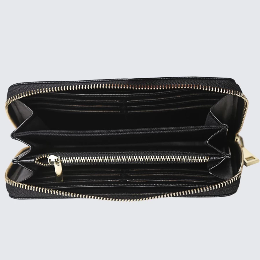LA ENVIRO Eva Wallet for Women - Stylish Black Vegan Leather Card Holder