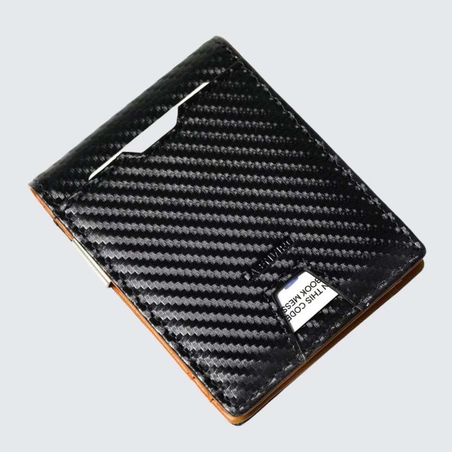 LA ENVIRO Yamba Men's Bifold Wallet in Black & Tan Genuine Leather - Slim RFID Blocking Billfold