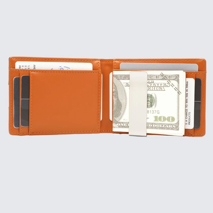 LA ENVIRO Yamba Men's Bifold Wallet in Black & Tan Genuine Leather - Slim RFID Blocking Billfold