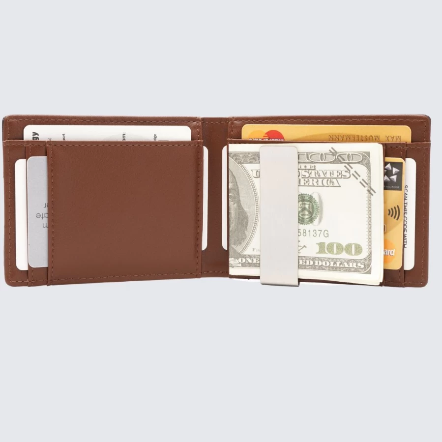 LA ENVIRO Yamba Genuine Leather Wallet for Men - Slim Bifold RFID Blocking (Black & Brown)