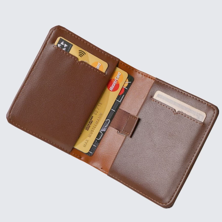 LA ENVIRO Freo Genuine Leather Wallet for Men - Slim RFID Blocking Brown Bifold Wallet