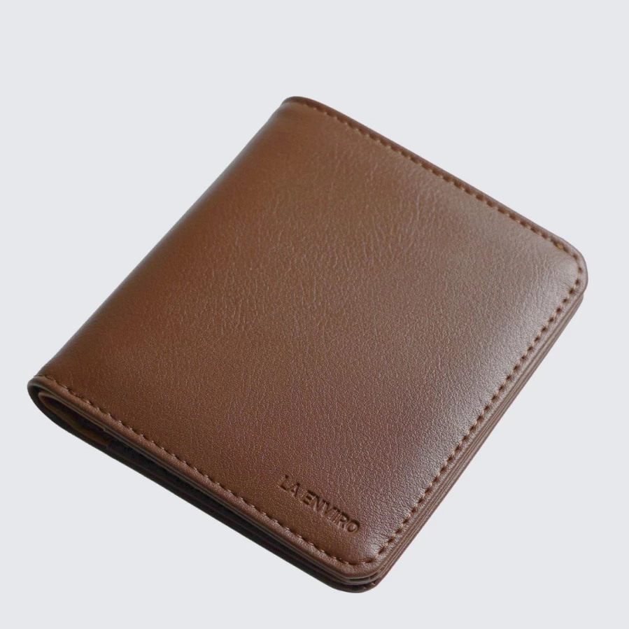 LA ENVIRO Freo Genuine Leather Wallet for Men - Slim RFID Blocking Brown Bifold Wallet