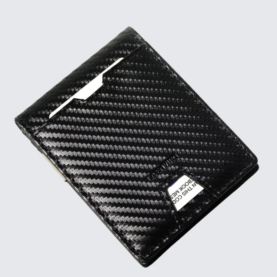 LA ENVIRO Yamba Carbon Fiber Wallet - Slim RFID Blocking Men's Bifold (Black)