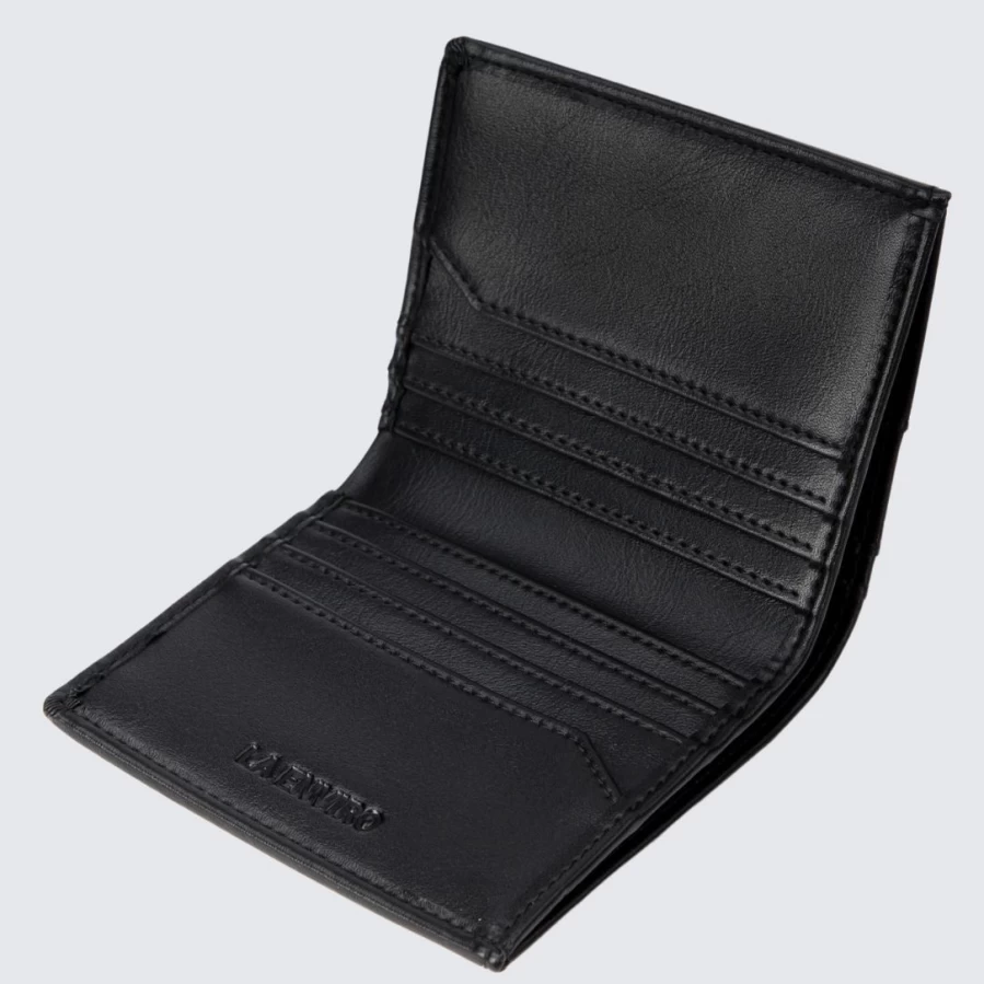 LA ENVIRO Broome Unisex Black Leather Wallet for Men & Women