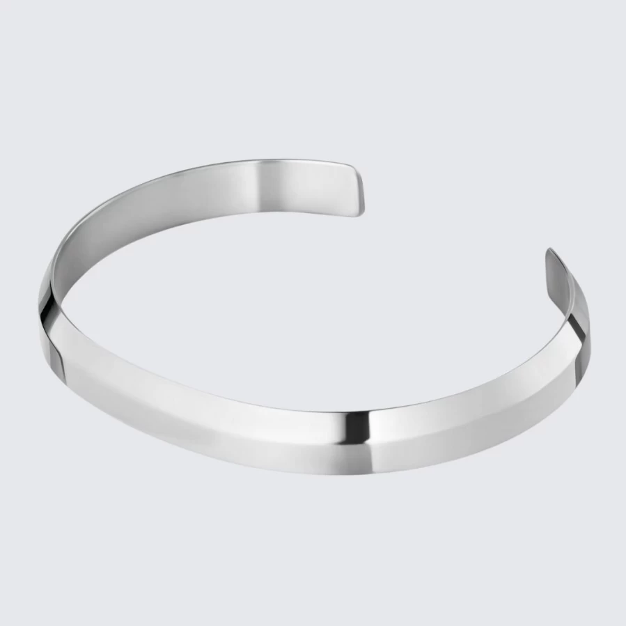 LA ENVIRO Minimalist Silver Bracelet - Classic Elegant Adjustable Bangle for Women & Men