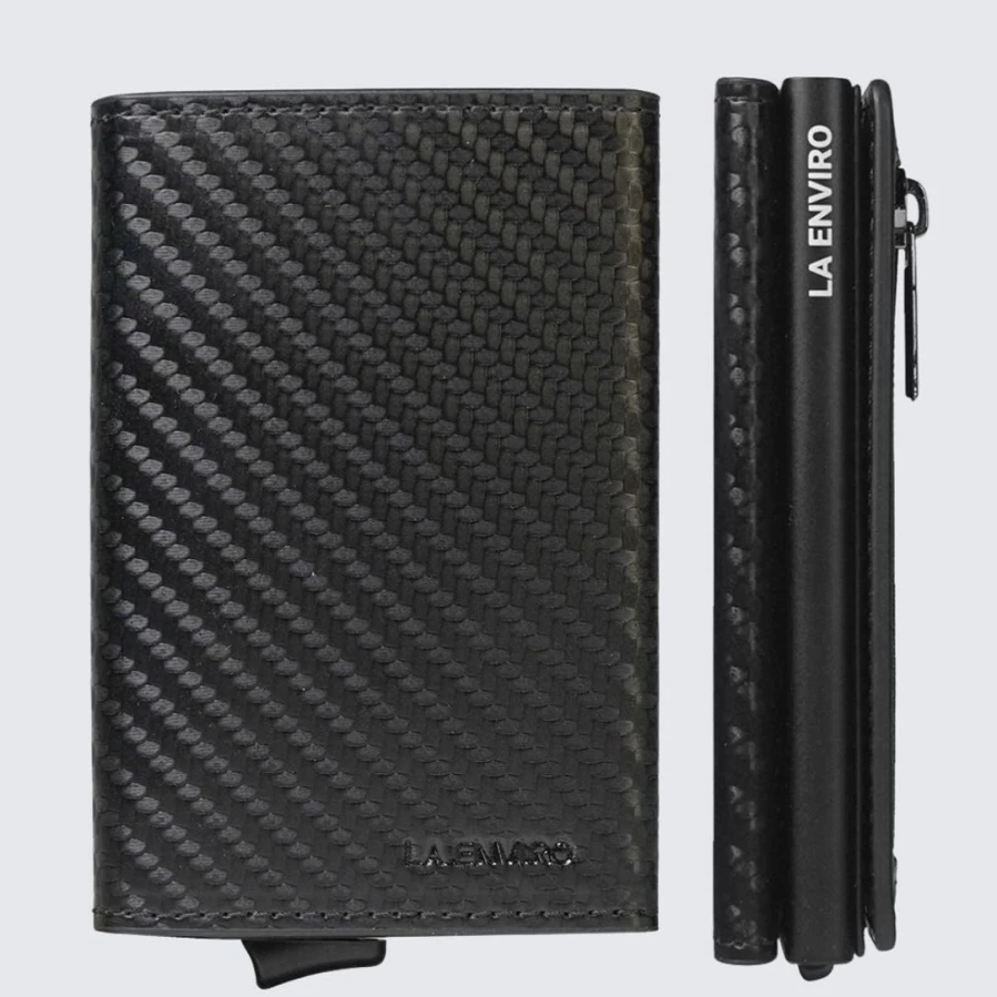 LA ENVIRO Leura 2.0 Unisex Carbon Fiber Wallet – Slim RFID Blocking Money Holder for Men & Women