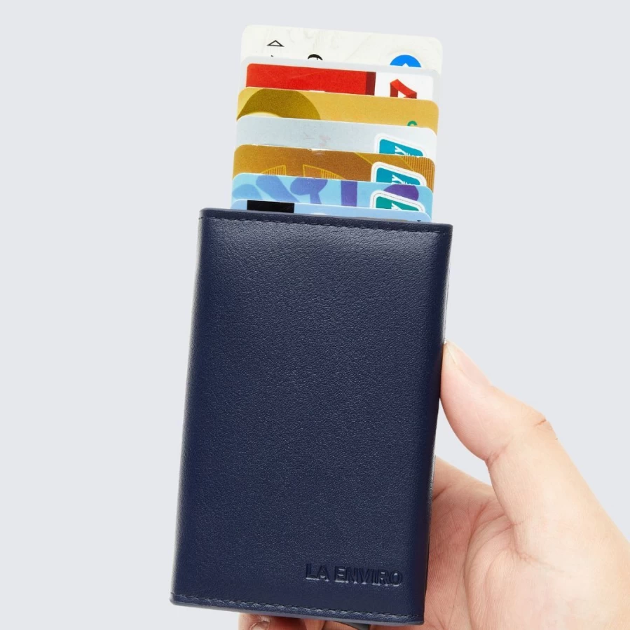 LA ENVIRO Leura 2.0 Unisex Wallet for Men & Women - Stylish Blue RFID Blocking Bifold Wallet