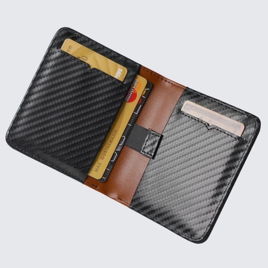 LA ENVIRO Freo Wallet - Premium Carbon Black RFID Blocking Minimalist Wallet for Men