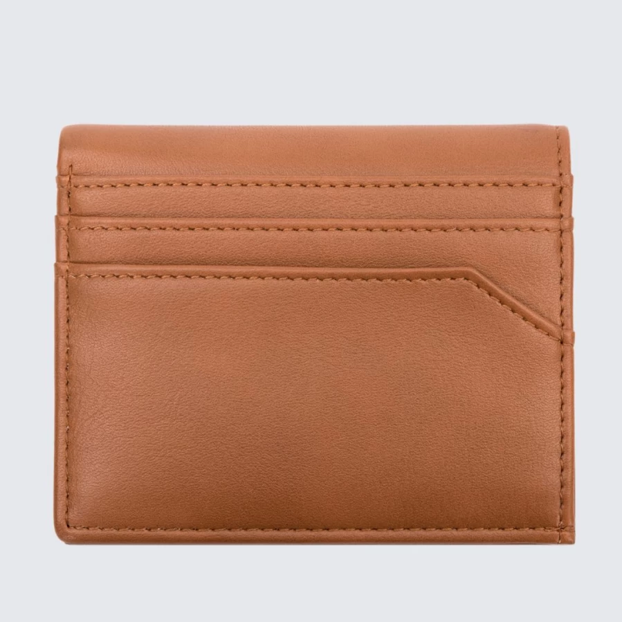 LA ENVIRO Broome Unisex Leather Wallet in Tan | Eco-Friendly Minimalist Bifold Wallet for Men & Women