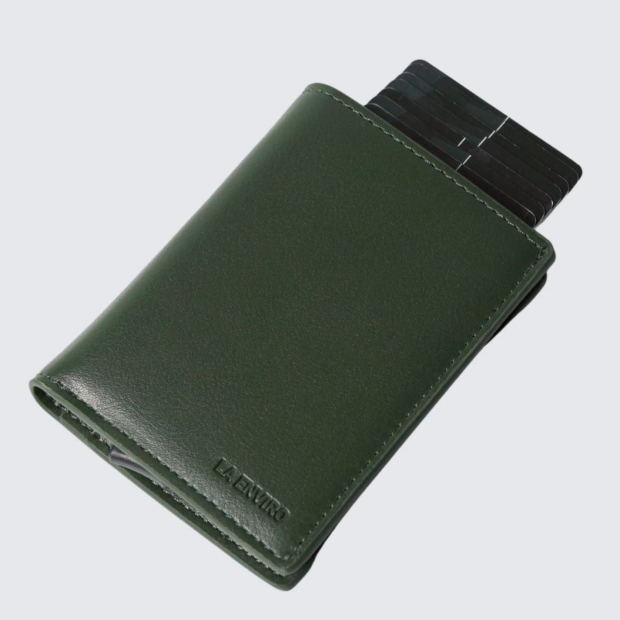 LA ENVIRO Stanley Green Eco-Friendly Wallet for Men & Women – Durable RFID Blocking Bifold Card Holder