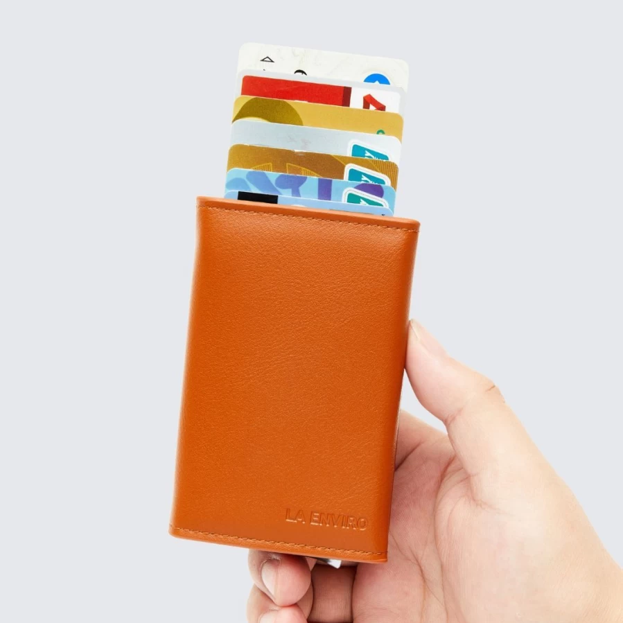 LA ENVIRO Leura 2.0 Unisex Leather Wallet in Tan - Stylish & Durable Bi-Fold Design