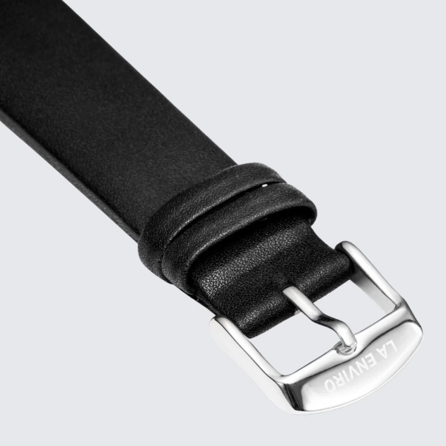 LA ENVIRO 20mm Black Adjustable Unstitched Watch Strap for Men & Women