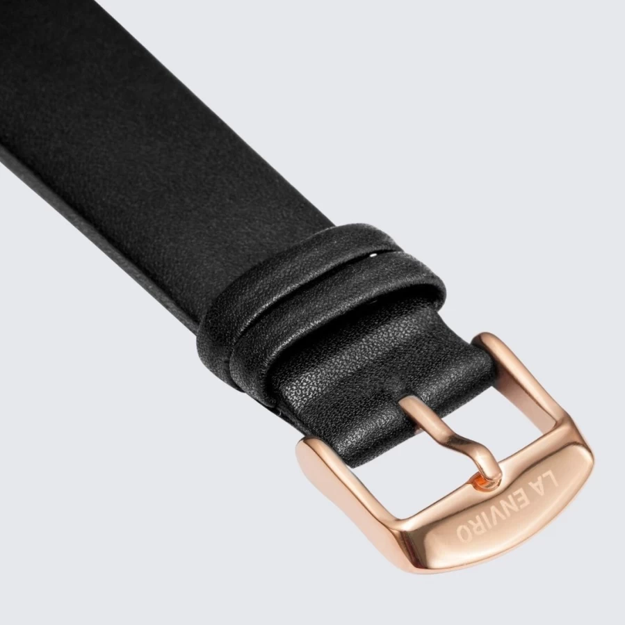 LA ENVIRO 20mm Black Adjustable Unstitched Watch Strap for Men & Women