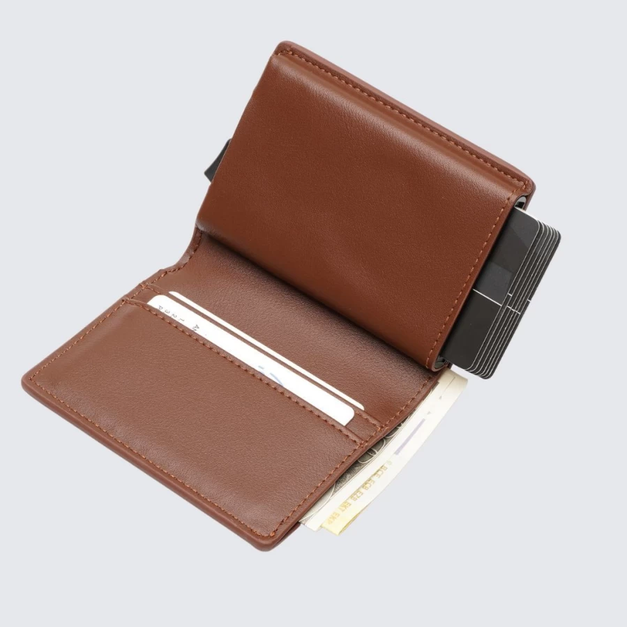 LA ENVIRO Stanley Genuine Leather Brown Wallet for Men - Slim RFID Blocking Bifold Wallet