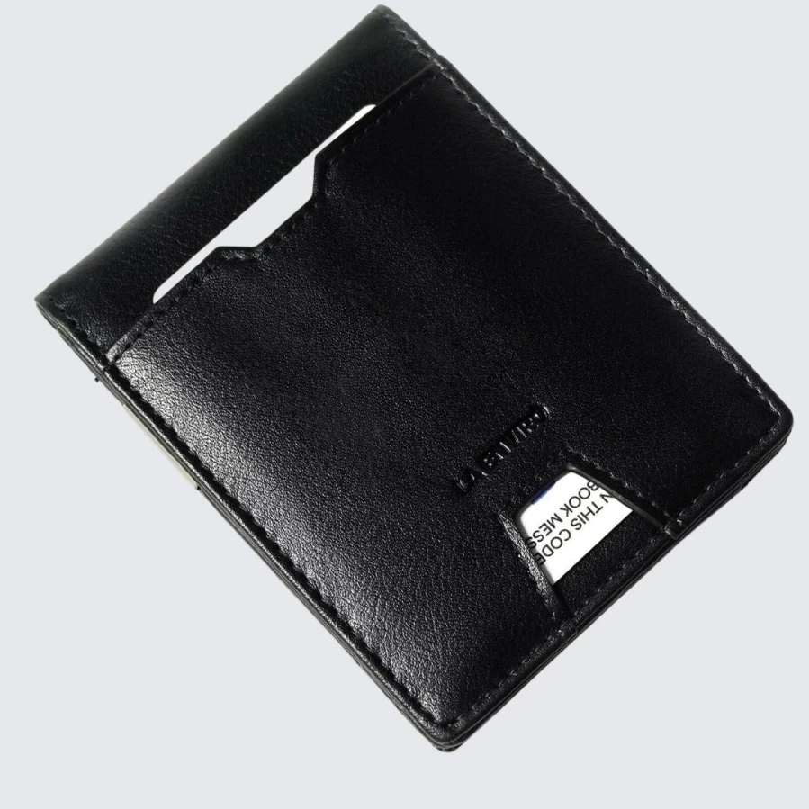 LA ENVIRO Yamba Black Leather Wallet for Men – Slim RFID Blocking Bifold Wallet