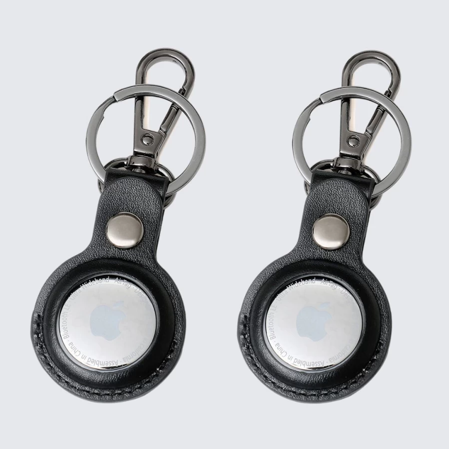 LA ENVIRO Tilba AirTag Keychain – 2 Pack, Black, Secure & Durable Bluetooth Tracker Holder for Keys