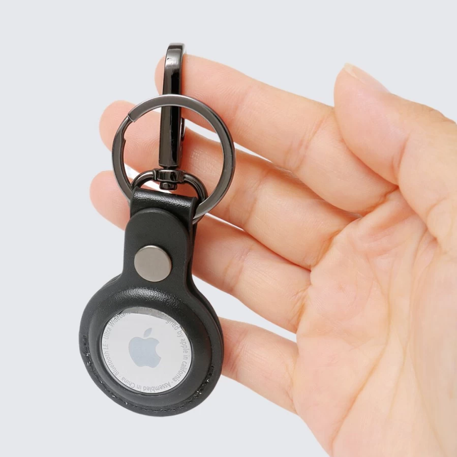 LA ENVIRO Tilba AirTag Keychain – 2 Pack, Black, Secure & Durable Bluetooth Tracker Holder for Keys