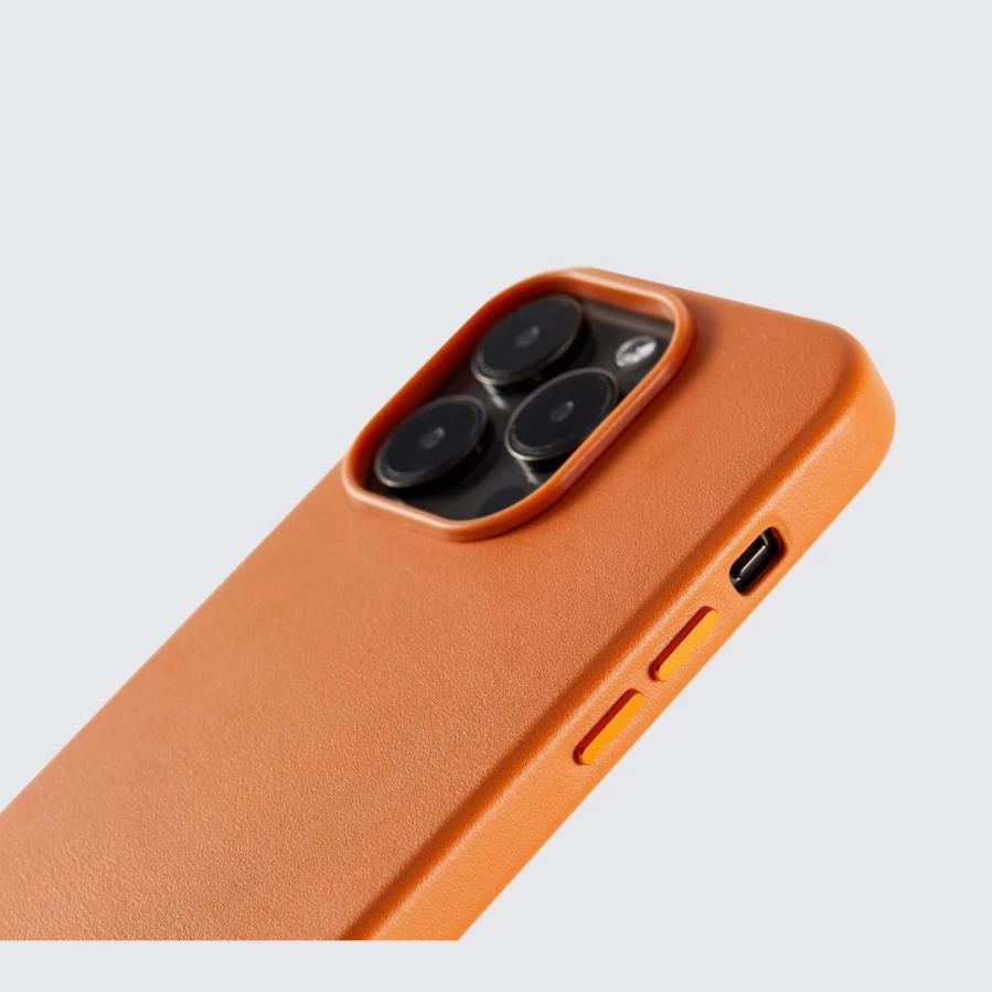 LA ENVIRO iPhone 14 Pro MagSafe Compatible Case - Premium Tan Leather Protective Cover