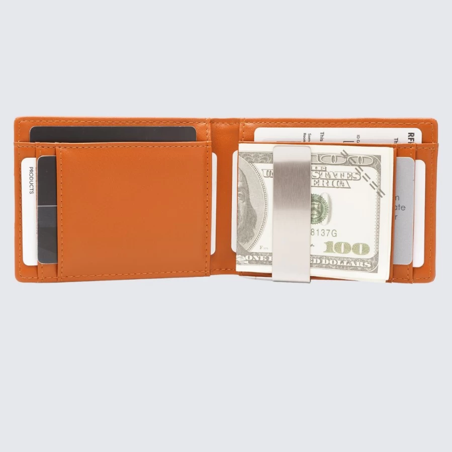 LA ENVIRO Yamba Genuine Leather Wallet for Men in Tan Color – Slim RFID Blocking Bifold