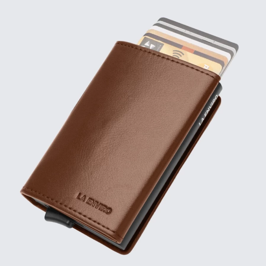 LA ENVIRO Leura 2.0 Brown Genuine Leather Unisex Wallet for Men & Women