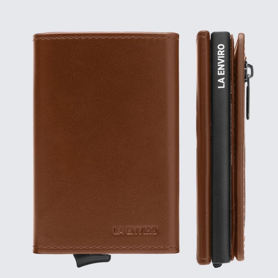 LA ENVIRO Leura 2.0 Brown Genuine Leather Unisex Wallet for Men & Women