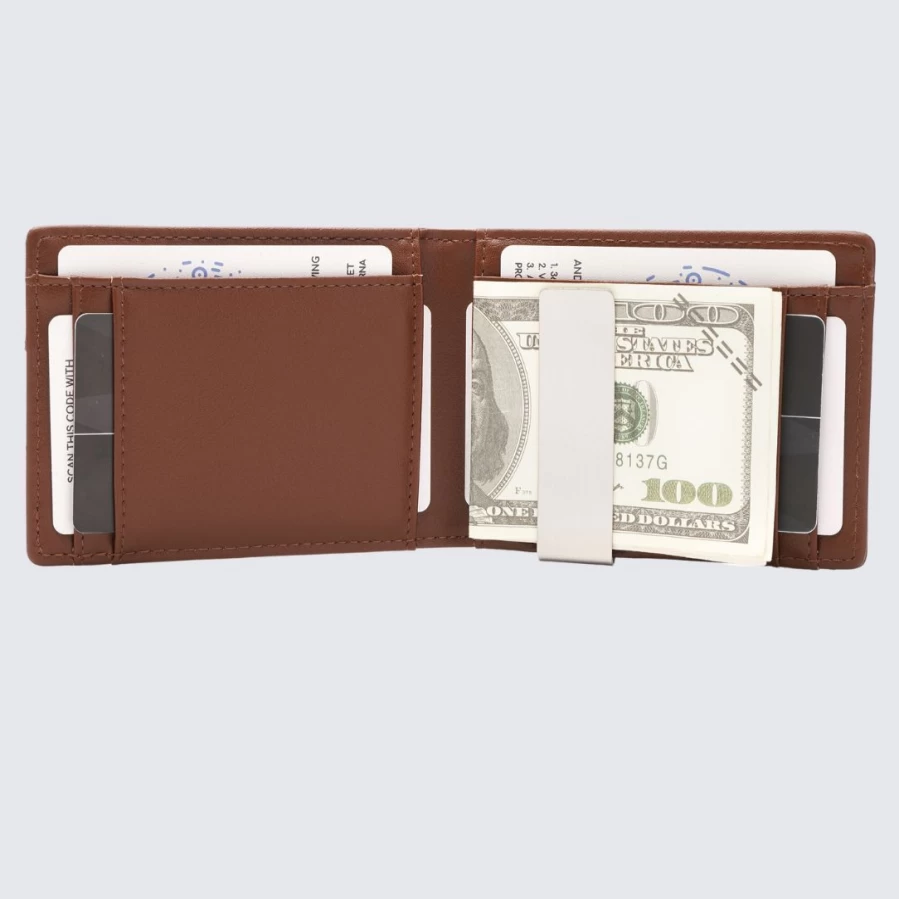 LA ENVIRO Yamba Genuine Leather Brown Wallet for Men & Women - RFID Blocking Bifold