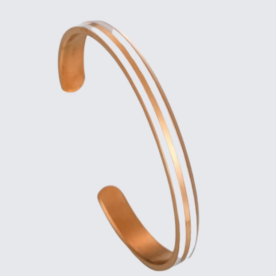 LA ENVIRO Minimalist Rose Gold White Bracelet - Classic Elegant Jewelry for Women