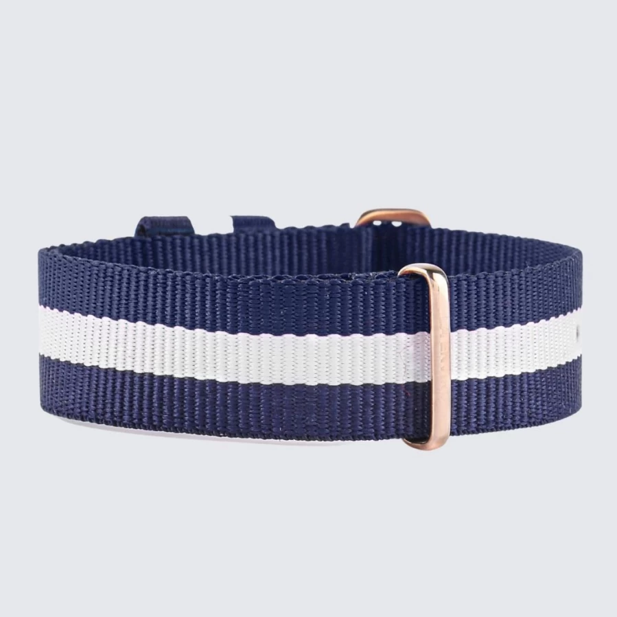 LA ENVIRO 20mm NATO Strap - Blue & White Military Style Watch Band for Men & Women
