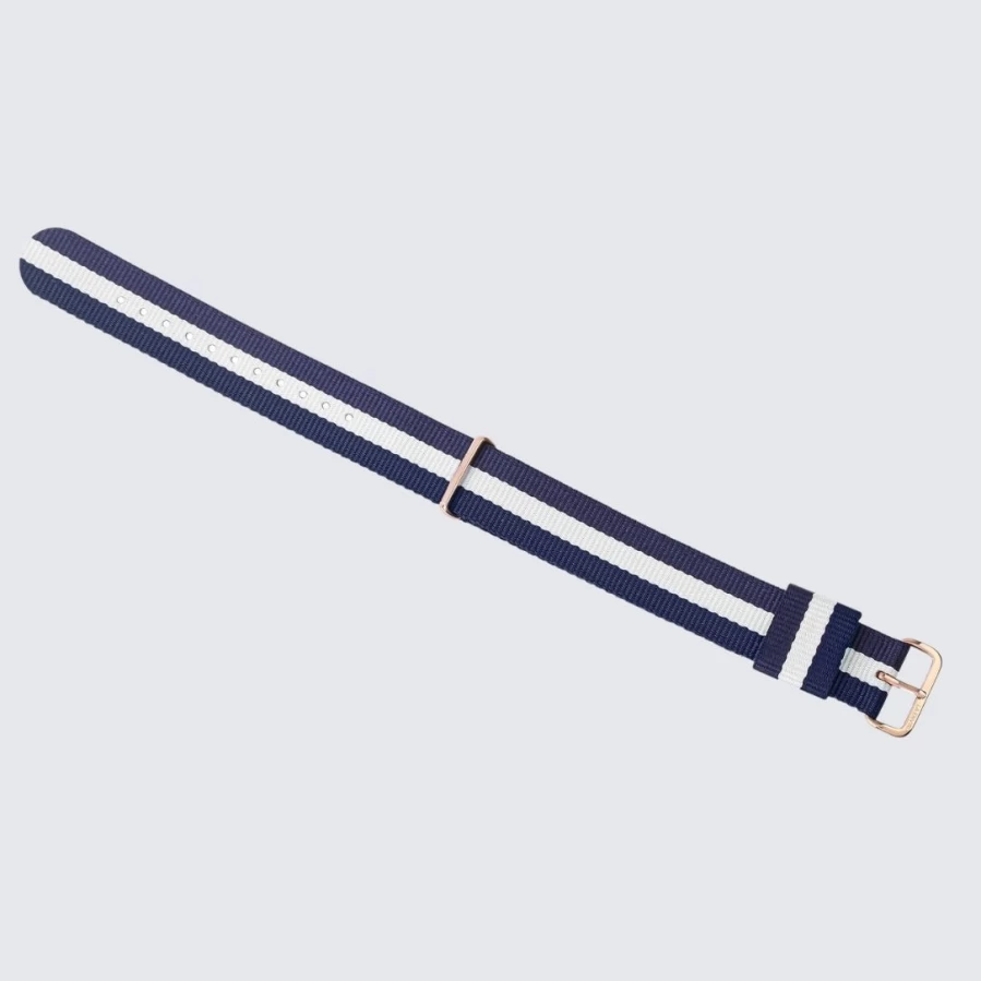 LA ENVIRO 20mm NATO Strap - Blue & White Military Style Watch Band for Men & Women