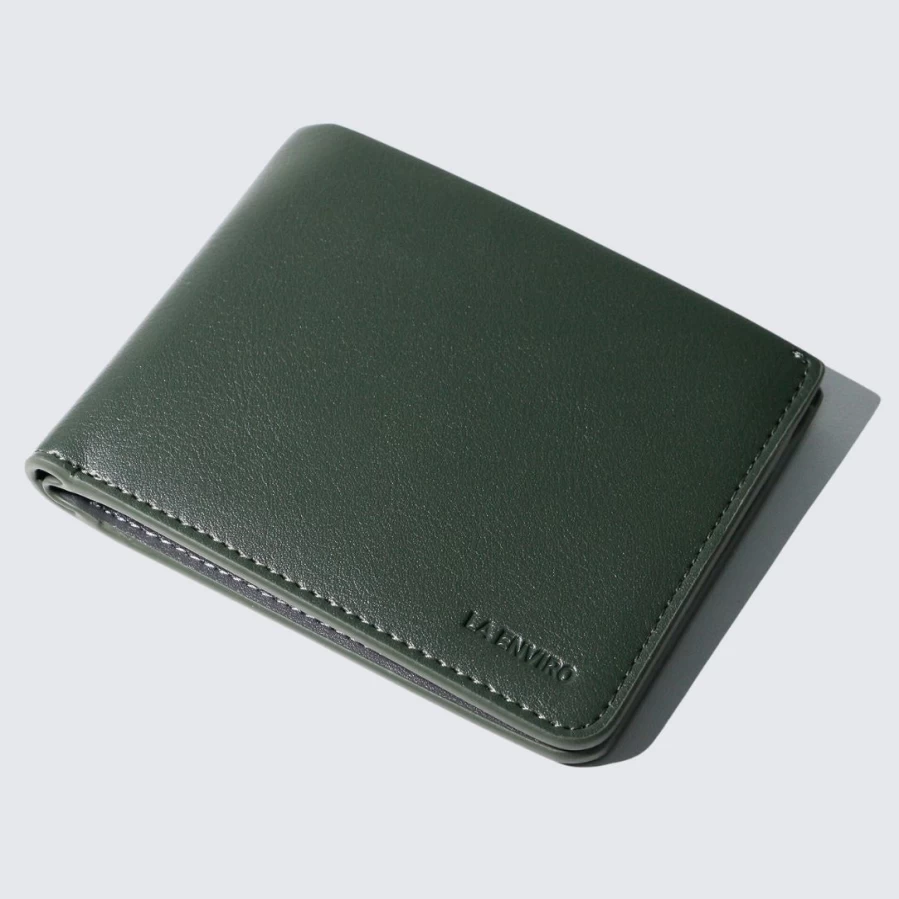 LA ENVIRO Newtown Eco-Friendly Green Wallet – Sustainable RFID Blocking Bifold