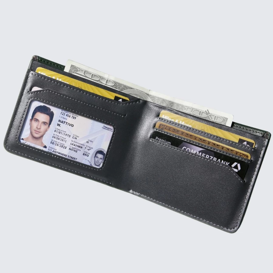 LA ENVIRO Newtown Eco-Friendly Green Wallet – Sustainable RFID Blocking Bifold