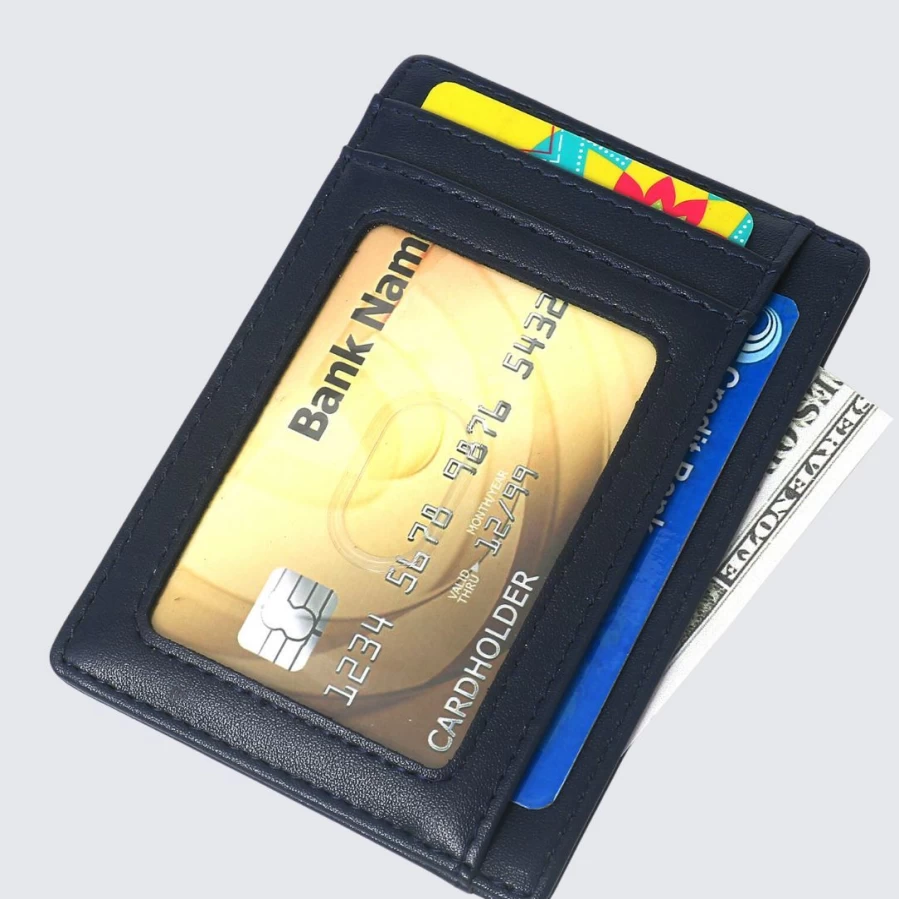 LA ENVIRO Airtag Card Holder - Slim RFID Blocking Wallet for iPhone | Secure & Stylish Blue Tracking Accessory
