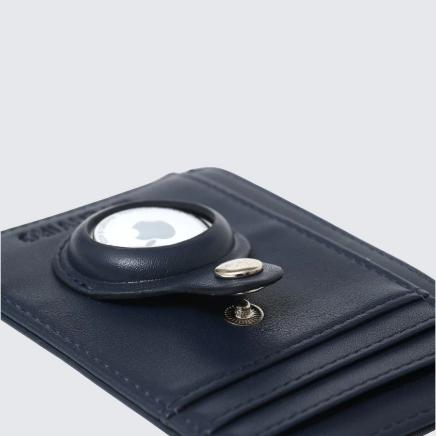 LA ENVIRO Airtag Card Holder - Slim RFID Blocking Wallet for iPhone | Secure & Stylish Blue Tracking Accessory