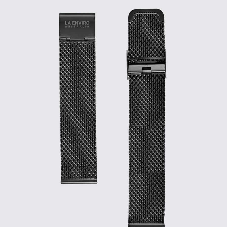 LA ENVIRO 20mm Black Mesh Wrist Strap - Breathable & Adjustable Sports Wristband