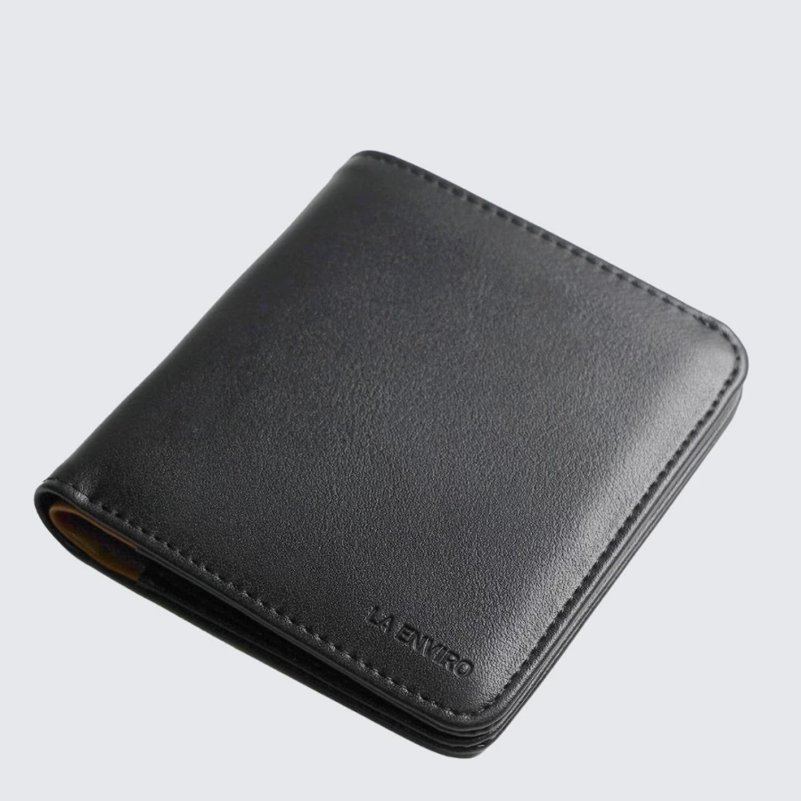 LA ENVIRO Freo Wallet - Slim RFID Blocking Leather Wallet for Men (Black)